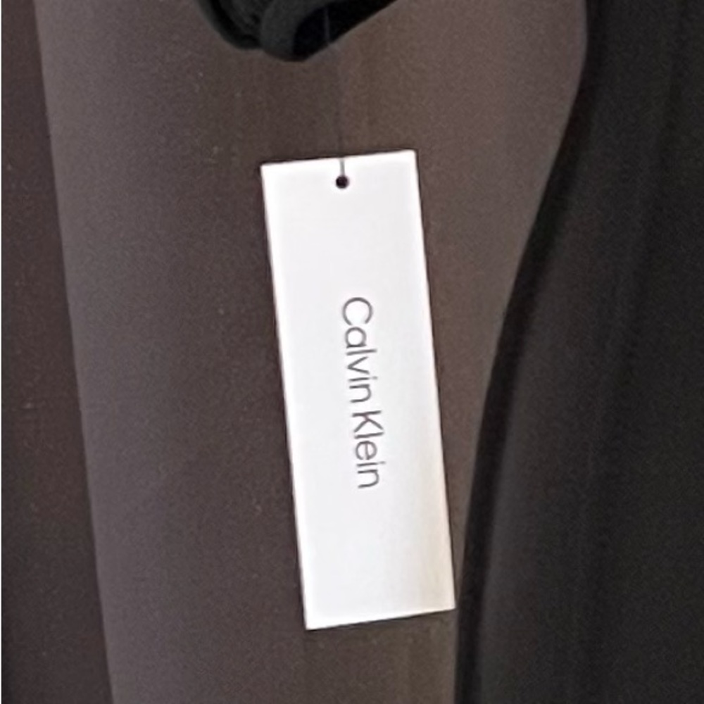 Calvin Klein Black Midi Dress with Puff Sleeves - Picture 6 of 6